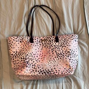 Kate Spade Pink and Black Tote with Floral Pattern